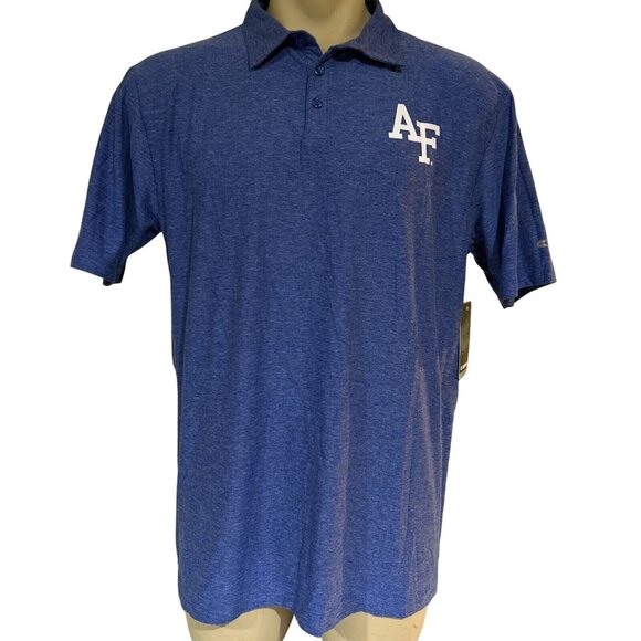 NEW Air Force Falcons Colosseum Athletics Blue Golf Polo SS Shirt Men's L - Picture 1 of 6